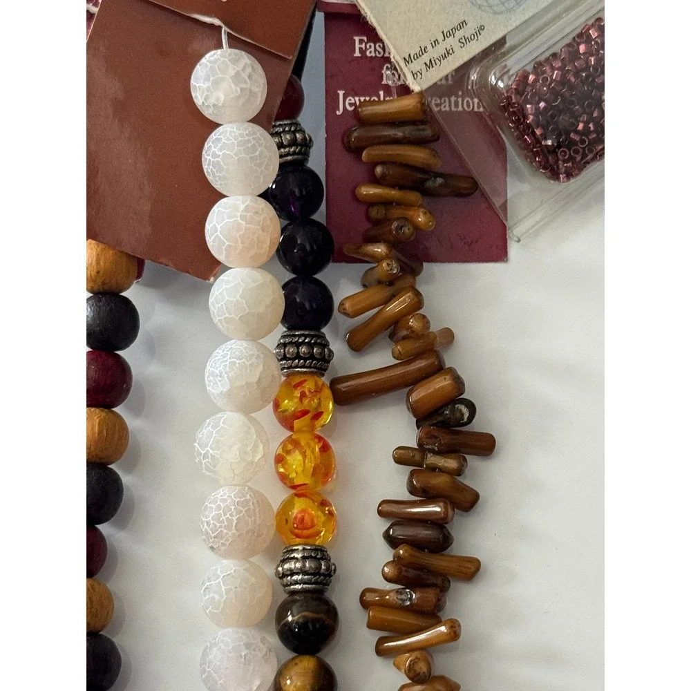 Bead Landing Semi Precious Stone Wood‎ Glass Bead Lot Miyuki Shoji Delica DIY
